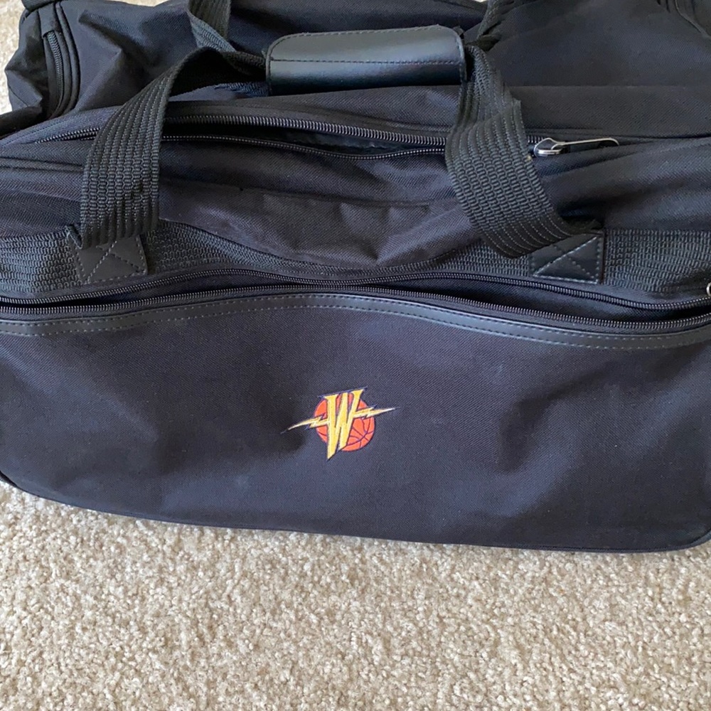 Black Sports Duffel Bag with Team Logo - Men Bags Luggage & Travel